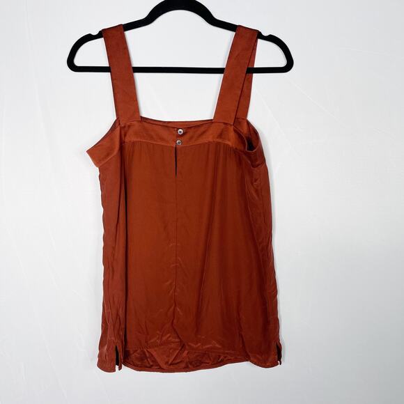 LK Bennett Silk Sally Sleeveless Blouse Tank Top US 4 Cinnamon Rust Orange - Picture 2 of 10